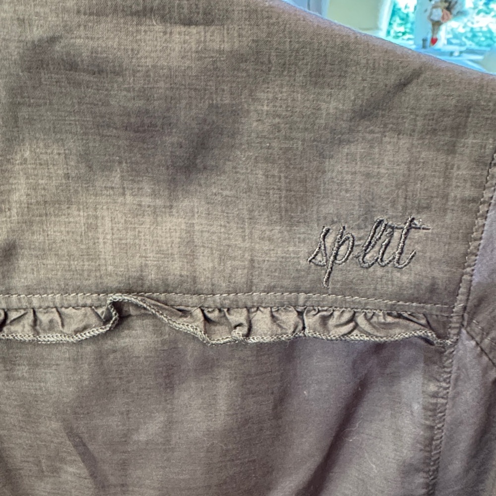 Split Women’s Grey Button-Down Shirt, Perfect For… - image 4